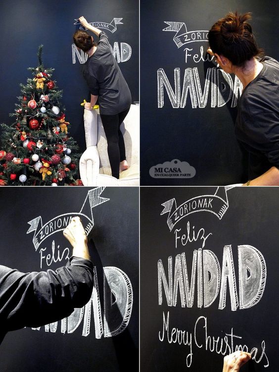 Christmas decoration with chalkboard paint